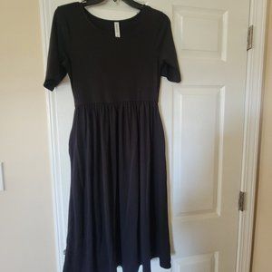 Zenana Outfitters Midi Length Black Empire Waist Dress - Size S